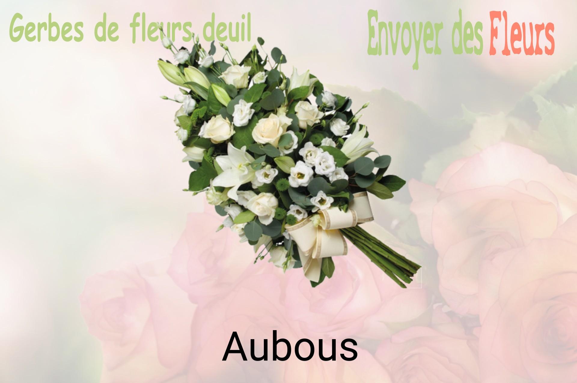 Gerbe de fleurs de deuil livrée à Aubous